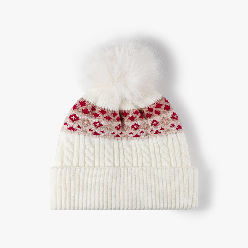 Beanie Cuffed Knit - Topi Rajut Kabel Fair Isle Berlapis