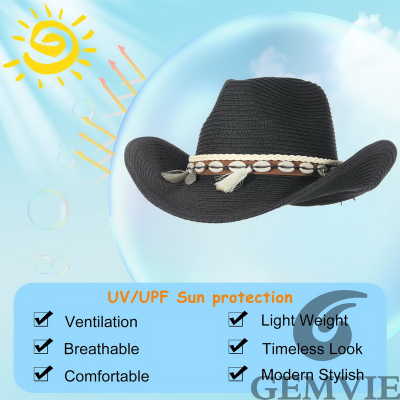 GEMVIE Topi Jerami Koboi Musim - Cowboy Hat Straw ulasan dan harga